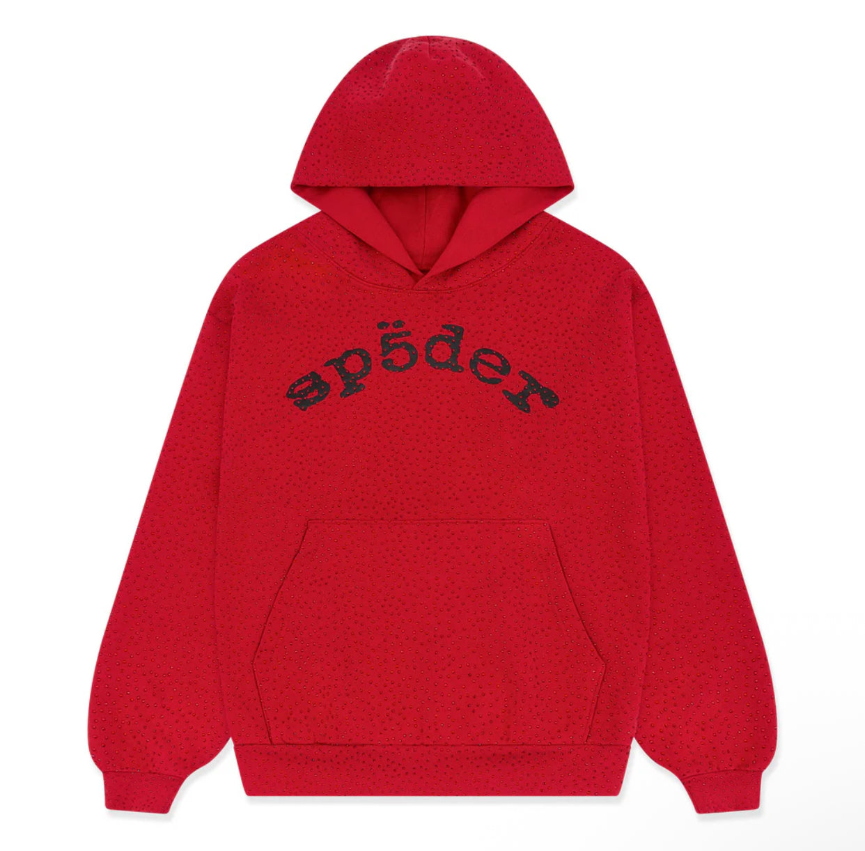 Red Sp5der rhinestone VVS hoodie