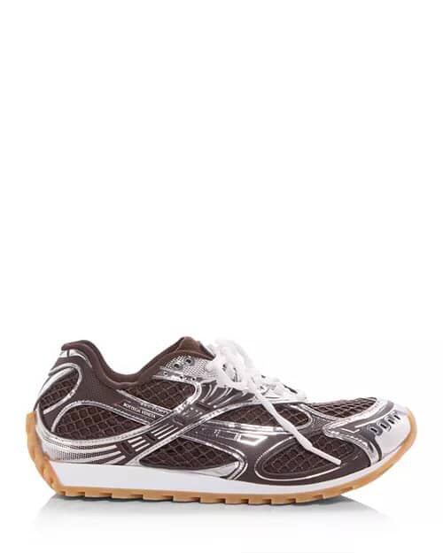 BOTTEGA VENETA Brown & Silver Orbit Sneakers