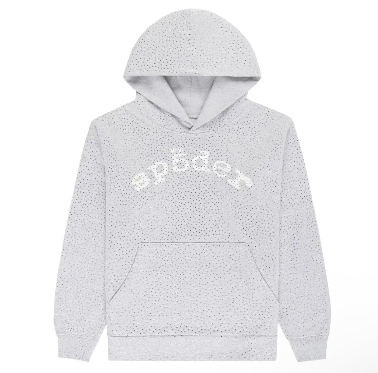 Grey Sp5der Rhinestone VVS hoodie